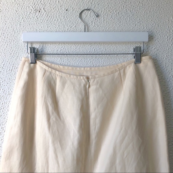 Vintage Kasper Cream Linen Pencil Skirt Size 12P - Picture 5 of 7